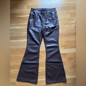 Hollister Brown Leather Flare Pants! Size:27